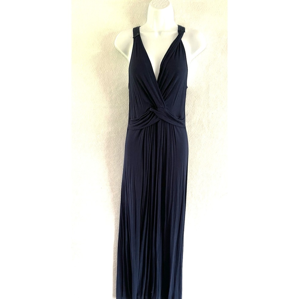 Gilli Blue Sleeveless Crochet Macrame Boho Coastal Casual Chic Maxi Dress Medium